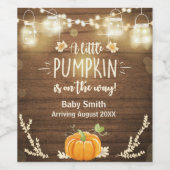 Pompoen Wijnlabel Zwangerschap onthullen Herfst Ru Wijn Etiket (Enkel label)