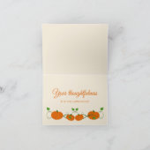 Pompoen wijnstokken gevouwen dank u kaart (Binnen)