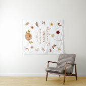 Pompoen Wilde Bloem Boho Baby Shower Welkom Wandkleed (In Situ (horizontaal))