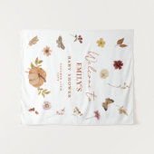 Pompoen Wilde Bloem Boho Baby Shower Welkom Wandkleed (Voorkant (horizontaal))