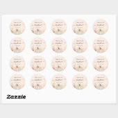 Pompoen wilde bloemen perzik baby shower ronde sticker (Vel)