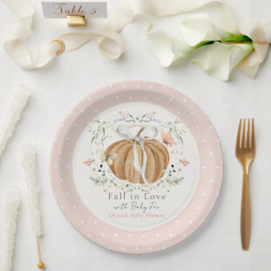 Pompoen Wilde Bloemen Vlinders Meisje Baby Shower Papieren Bordje