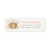 Pompoen Wilde Bloemen Vlinders Retouradres Etiket (Voorkant)