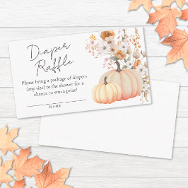 Pompoen Wildflower Baby Shower Luier Raffle Informatiekaartje