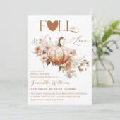 Pompoen WildFlower Boho Chic Herfst Vrijgezellenfe Kaart (Staand voorkant)