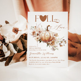 Pompoen WildFlower Boho Chic Herfst Vrijgezellenfe Kaart