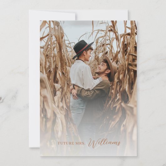 Pompoen WildFlower Boho Chic Herfst Vrijgezellenfe Kaart (Achterkant)