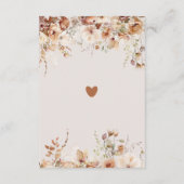 Pompoen WildFlower Boho Herfst Baby shower boek Informatiekaartje (Achterkant)