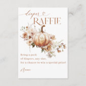 Pompoen WildFlower Boho Herfst Baby shower luier Informatiekaartje (Voorkant)