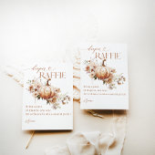 Pompoen WildFlower Boho Herfst Baby shower luier Informatiekaartje