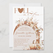 Pompoen WildFlower Boho Herfst Foto Vrijgezellenfe Kaart (Voorkant)