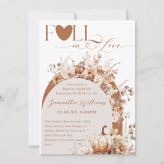 Pompoen WildFlower Boho Herfst Foto Vrijgezellenfe Kaart (Voorkant)