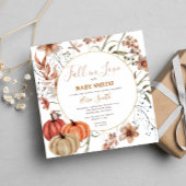 Pompoen Wildflower Herfst in liefde Baby shower Kaart