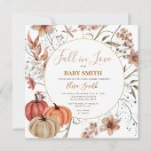 Pompoen Wildflower Herfst in liefde Baby shower Kaart