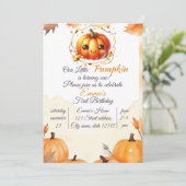 Pompoen Wildflower Herfst Waterverf Verjaardag Kaart (Staand voorkant)