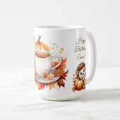 Pompoen Wildflower Herfst Waterverf Verjaardag Koffiemok (Voorkant rechts)