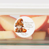 Pompoen Wildflower Herfst Waterverf Verjaardag Labels (Aangebracht)