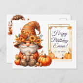 Pompoen Wildflower Herfst Waterverf Verjaardag Uitnodiging Briefkaart (Voorkant / Achterkant)