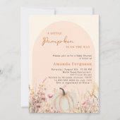 Pompoen wildflower perzik roze boog Baby shower Kaart (Voorkant)