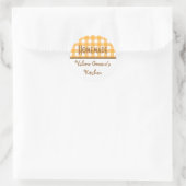 Pompoen wit gingham zelfgemaakte food label zegel (Tas)