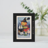  pompoen Witch Happy Halloween Briefkaart (Staand voorkant)