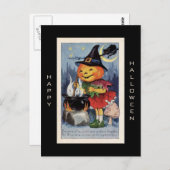  pompoen Witch Happy Halloween Briefkaart (Voorkant / Achterkant)