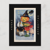 pompoen Witch Happy Halloween Briefkaart (Voorkant)