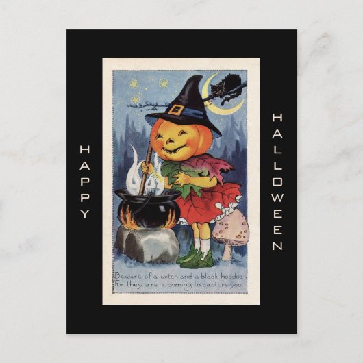  pompoen Witch Happy Halloween Briefkaart (Voorkant)