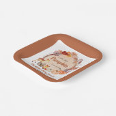 Pompoen Woodland Animals Terracotta Baby shower Papieren Bordje (Gebogen)