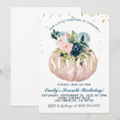 Pompoen Zevende Verjaardag Uitnodiging (Voorkant / Achterkant)