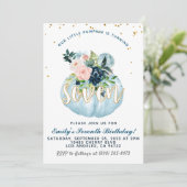 Pompoen Zevende Verjaardag Uitnodiging (Staand voorkant)