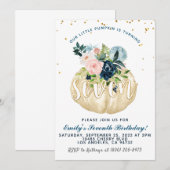 Pompoen Zevende Verjaardag Uitnodiging (Voorkant / Achterkant)