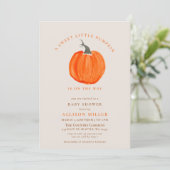pompoen zijn onderweg naar herfst baby shower inv kaart (Staand voorkant)