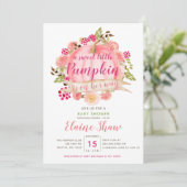 pompoen zijn op weg naar baby shower kaart (Staand voorkant)