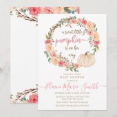 pompoen zijn op weg naar herfst baby shower kaart (Voorkant / Achterkant)