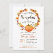 pompoen zijn op weg naar herfst baby shower kaart (Voorkant)