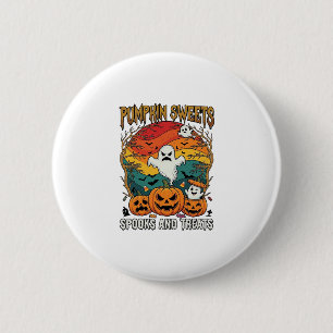 Pompoen Zoetjes Spoken Behandelingen Halloween Gee Ronde Button 5,7 Cm