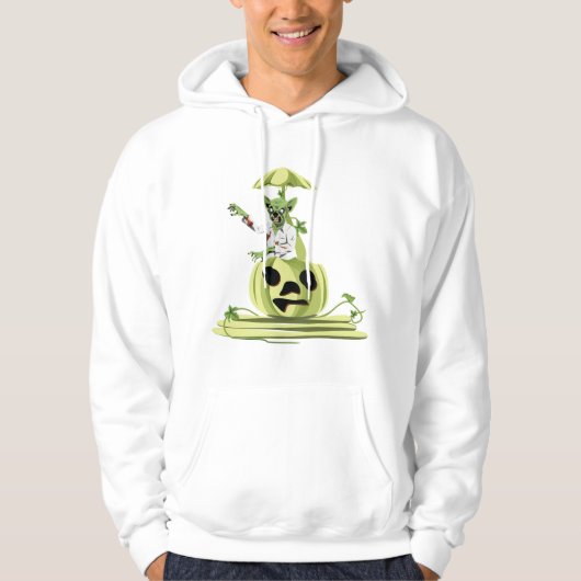 Pompoen Zombie Halloween Hoodie (Voorkant)