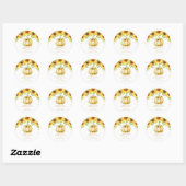 Pompoen Zonnebloem Baby shower Dank u Favor Ronde Sticker (Vel)