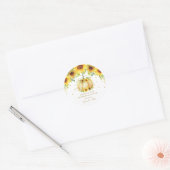 Pompoen Zonnebloem Baby shower Dank u Favor Ronde Sticker (Envelop)