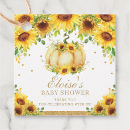 Pompoen Zonnebloem Baby shower Verjaardag Dank u Bedankjes Labels