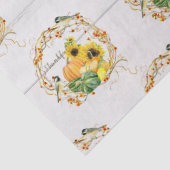 Pompoen Zonnebloem Bloemen Herfst Bladerdek Vogelk Tissuepapier (Detail)