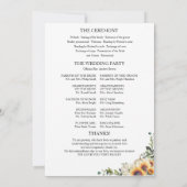 Pompoen Zonnebloem Fall Wedding Ceremony Programma (Achterkant)