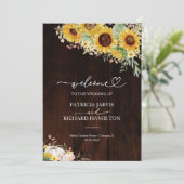 Pompoen Zonnebloem Fall Wedding Ceremony Programma (Staand voorkant)