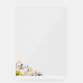 Pompoen Zonnebloem Fall Wedding Program Sign Acryl Bord (Voorkant)