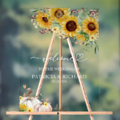 Pompoen Zonnebloem Fall Wedding Welkom Acryl Bord (Neutraal)