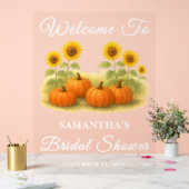 Pompoen & Zonnebloem Herfst Bruidsfeest Welkom Acryl Bord (Huwelijk)