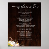 Pompoen Zonnebloem Herfst Bruiloft Programma Bord Poster (Voorkant)