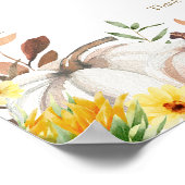 Pompoen Zonnebloem Herfst Bruiloft Programma Bord Poster (Hoek)