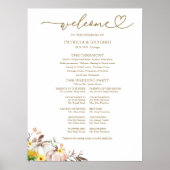 Pompoen Zonnebloem Herfst Bruiloft Programma Bord Poster (Voorkant)